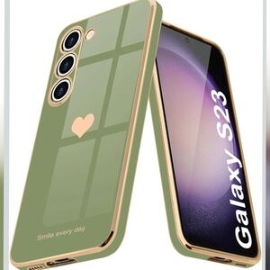 Green and Gold Phone Case for Galaxy S23